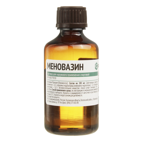 Фото Меновазин, раствор спиртовой, 40 мл
