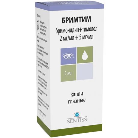Фото Бримтим, капли глазные 2 мг/мл+5 мг/мл, флакон-капельница 5 мл