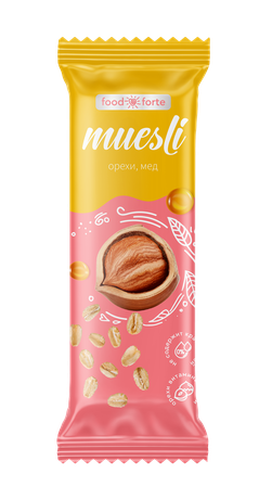 Фото Батончик мюсли FoodForte, Орехи и мед, 50 г