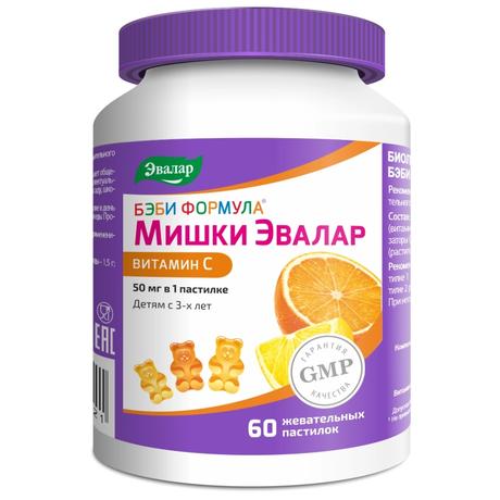 Фото Бэби формула Мишки Витамин С жевательные пастилки, 60 шт.