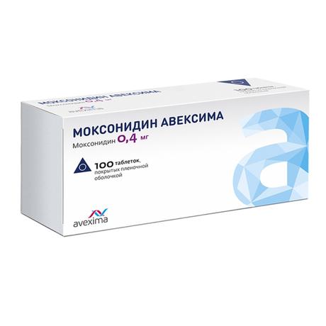 Фото Моксонидин Авексима, таблетки покрытые пленочной оболочкой 0.4 мг, 100 шт.