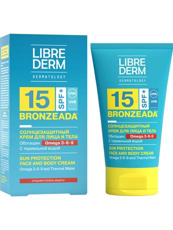 Фото Либридерм Бронзиада, крем солнцезащитный с Омега 3-6-9 и термальной водой (SPF 15), 150 мл