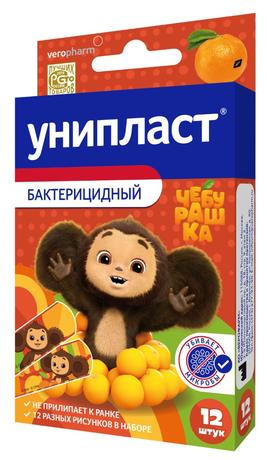 Фото Лейкопластырь Унипласт бактерицидный, набор детский «Чебурашка», 12 шт.