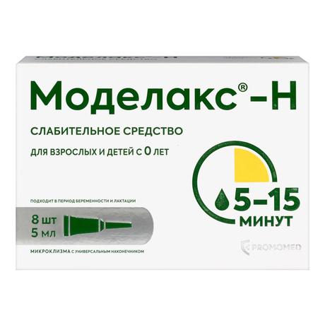 Фото Моделакс-Н, раствор ректальный туба 5 мл, 8шт.