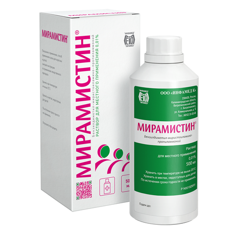 Фото Мирамистин, раствор 0.01% 500 мл, 1 шт.