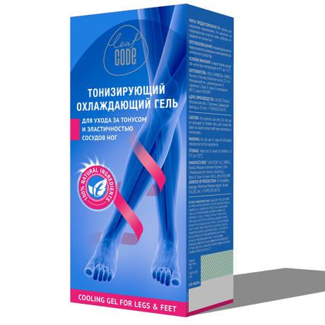 Фото LEAF CODE, тонизирующий охлаждающий гель для ног, туба 150 мл