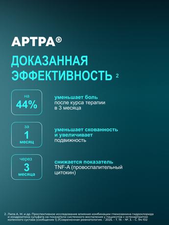Фото Артра, таблетки покрытые пленочной оболочкой 500 мг+500 мг, 120 шт.