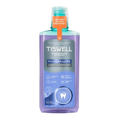 Фото TISWELL Multi защита ополаскиватель для полости рта от кариеса, налета, неприятного запаха, зубного камня 500 мл, 1 шт.