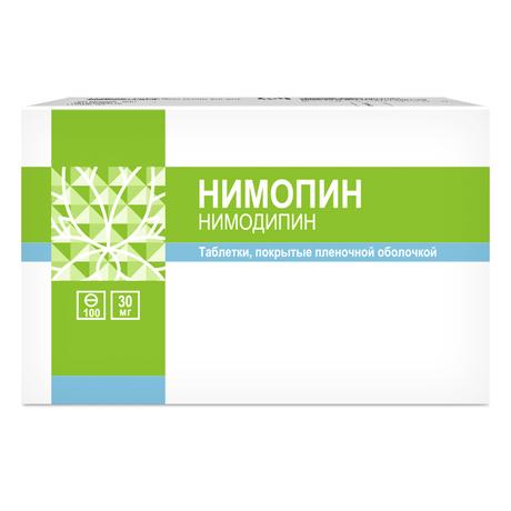 Фото Нимопин, таблетки покрытые пленочной оболочкой 30 мг, 100 шт.