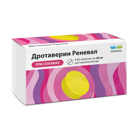 Фото Дротаверин Реневал, таблетки, 40 мг, 112 шт.