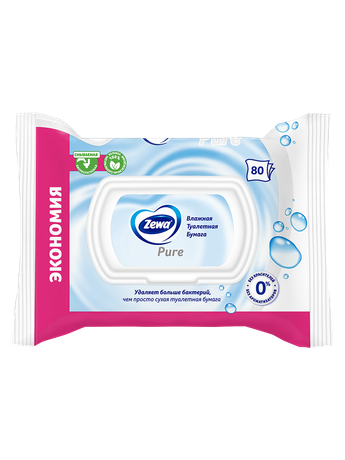 Фото Бумага туалетная влажная Zewa Pure, 80 шт.