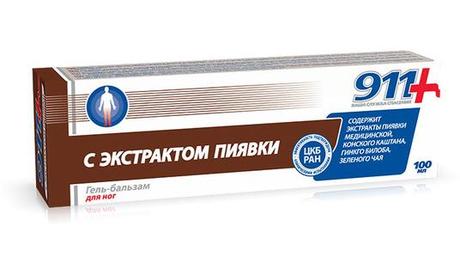 Фото 911 С экстрактом пиявки, гель-бальзам, 100 мл