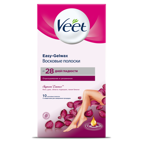 Фото Veet Бархатная роза, полоски восковые, 10 шт.