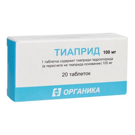 Фото Тиаприд, таблетки 100 мг, 20 шт. (Органика)