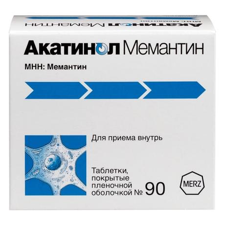 Фото Акатинол Мемантин таблетки, покрытые пленочной оболочкой 10 мг, 90 шт.
