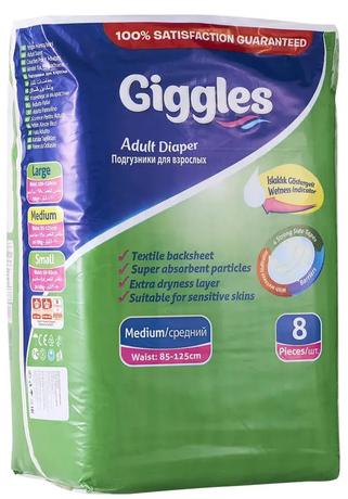 Фото Подгузники для взрослых Giggles Std Adult Diaper р. М, 8 шт