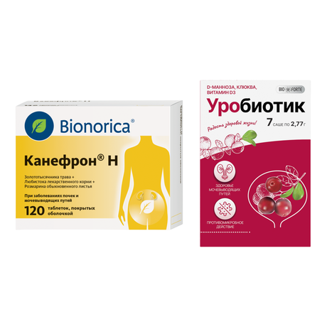 Фото Набор Канефрон Н х120 и Д-манноза Уробиотик BioForte х7