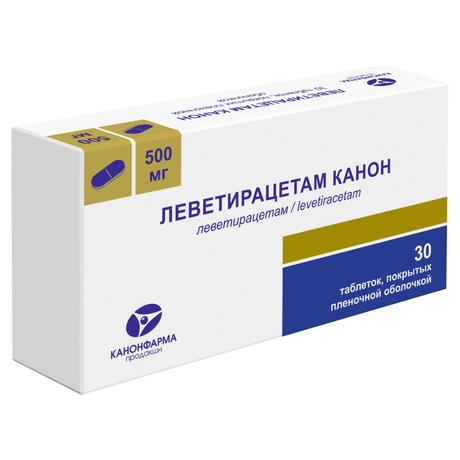Фото Леветирацетам Канон таблетки, покрытые пленочной оболочкой 500 мг, 30 шт.