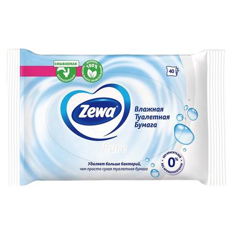Фото Бумага туалетная влажная Zewa Pure, 40 шт.