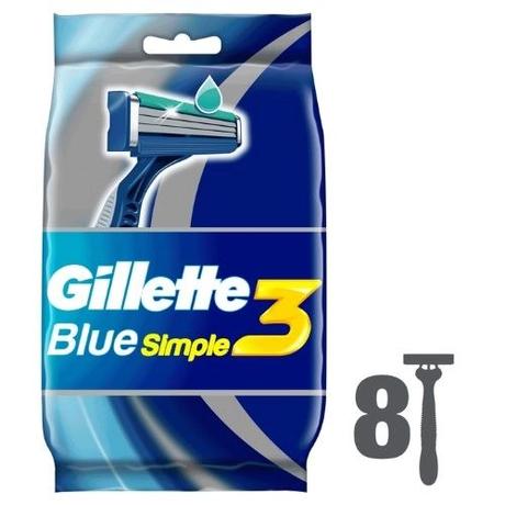 Фото Gillette Blue Simple3, бритва безопасная одноразовая, 8 шт.