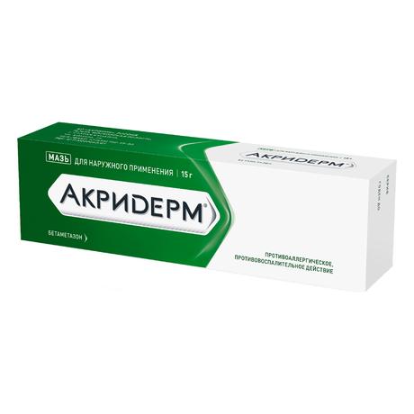 Фото Акридерм мазь 0.05% 15 г, 1 шт.