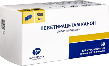 Фото Леветирацетам Канон таблетки, покрытые пленочной оболочкой 500 мг, 60 шт.