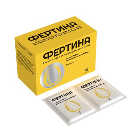 Фото Фертина Инозит Фолиевая кислота, саше 100 мкг, 30 шт.