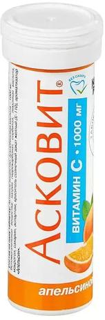 Фото Асковит, таблетки шипучие (апельсин) 1 г, 10 шт.