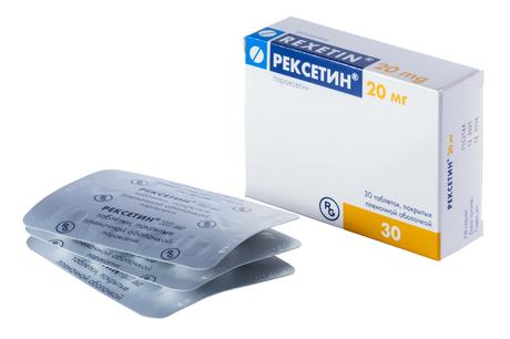 Фото Рексетин таблетки, покрытые пленочной оболочкой 20 мг, 30 шт.