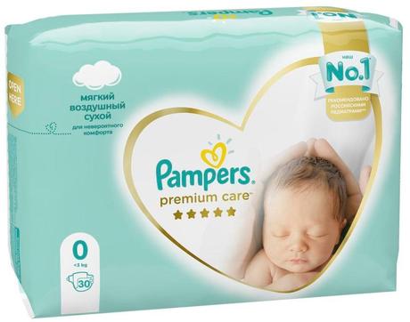 Фото Подгузники Памперс Премиум Кеа Ньюборн (до 3 кг), 30 шт.