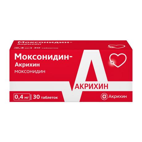 Фото Моксонидин-Акрихин, таблетки покрыт. плен. об. 0,4 мг, 30 шт.