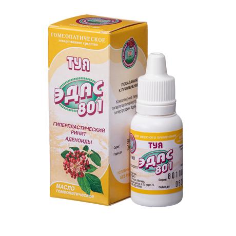 Фото Туя Эдас-801, для лечения ринитов, адеонидов, масло д/местн применения 15 мл