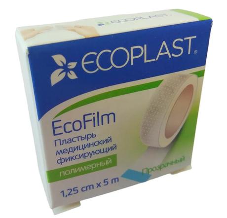 Фото Ecoplast пластырь мед фикс полимер Ecofilm 1,25x5м пластырь на полимерной основе №1