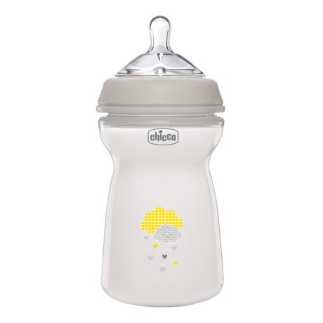 Фото Chicco, Natural Feeling бутылочка с силикиновой соской (нейтральная), 6 мес+, 330 мл