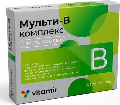 Фото Мульти В-комплекс Витамир, таблетки 560 мг, 30 шт.