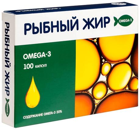 Фото Рыбный жир, капсулы 330 мг, 100 мг
