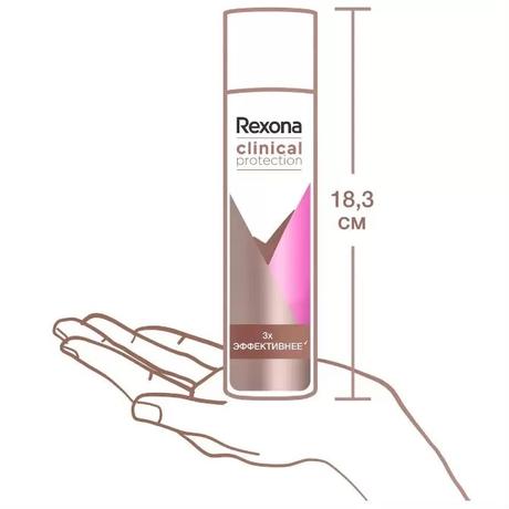 Фото Rexona Clinical Protection, антиперспирант-аэрозоль Сухость и уверенность 150 мл