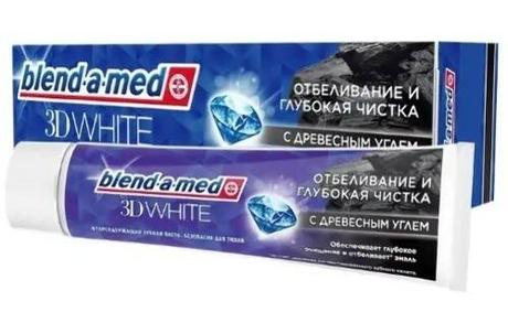 Фото Blend-a-med Зубная паста 3d white, Отбеливание и глубокая чистка с древесным углем, 100 мл