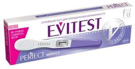 Фото Evitest Perfect, струйный тест на беременность, 1 шт.