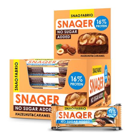 Фото Snaq Fabriq батончик глазированный (фундук/карамель) 50 г, 12 шт.
