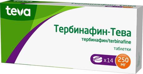 Фото Тербинафин-Тева, таблетки 250 мг, 14 шт.
