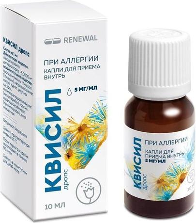 Фото Квисил дропс, капли для приема внутрь 5 мг/мл, флакон, 10 мл