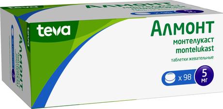 Фото Алмонт, таблетки жевательные 5 мг, 98 шт.