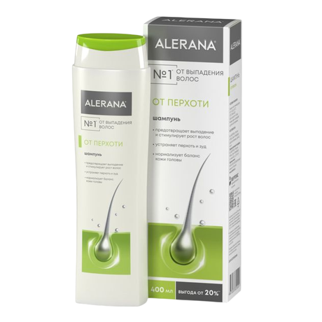 Фото Алерана шампунь от выпадения, для роста волос против перхоти, для роста 400 мл
