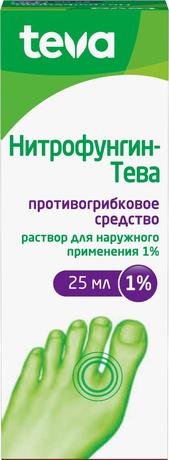 Фото Нитрофунгин-Тева, раствор 1%, 25 мл