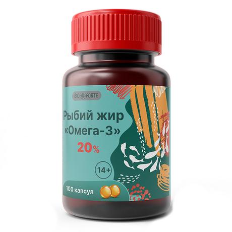 Фото Рыбий жир Омега-3 BioForte, капсулы, 100 шт.