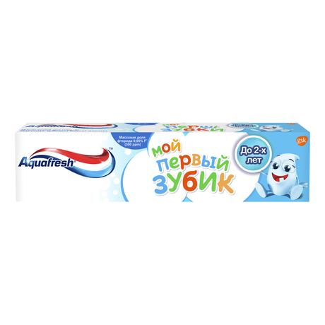 Фото Зубная паста детская Aquafresh Мой первый зубик от 0 до 2 лет с фтором для защиты от кариеса, 50 мл.