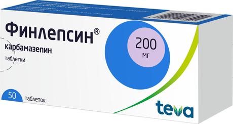 Фото Финлепсин, таблетки 200 мг, 50 шт.