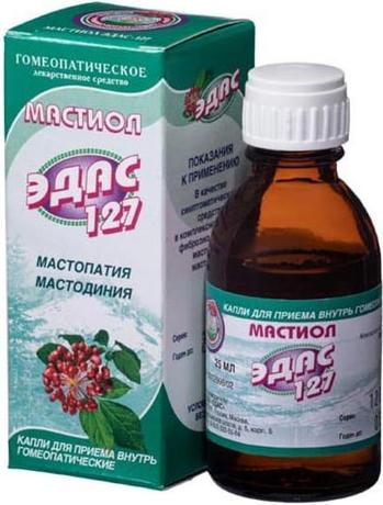 Фото Мастиол Эдас-127, для лечения мастопатии, мастодинии, капли гомеопатические 25 мл 