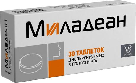 Фото Миладеан, таблетки диспергируемые 3 мг+5 мг, 30 шт.